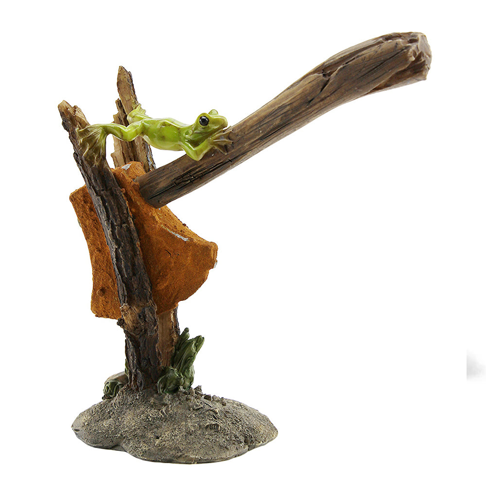 Frog on an Axe Miniature Figurine