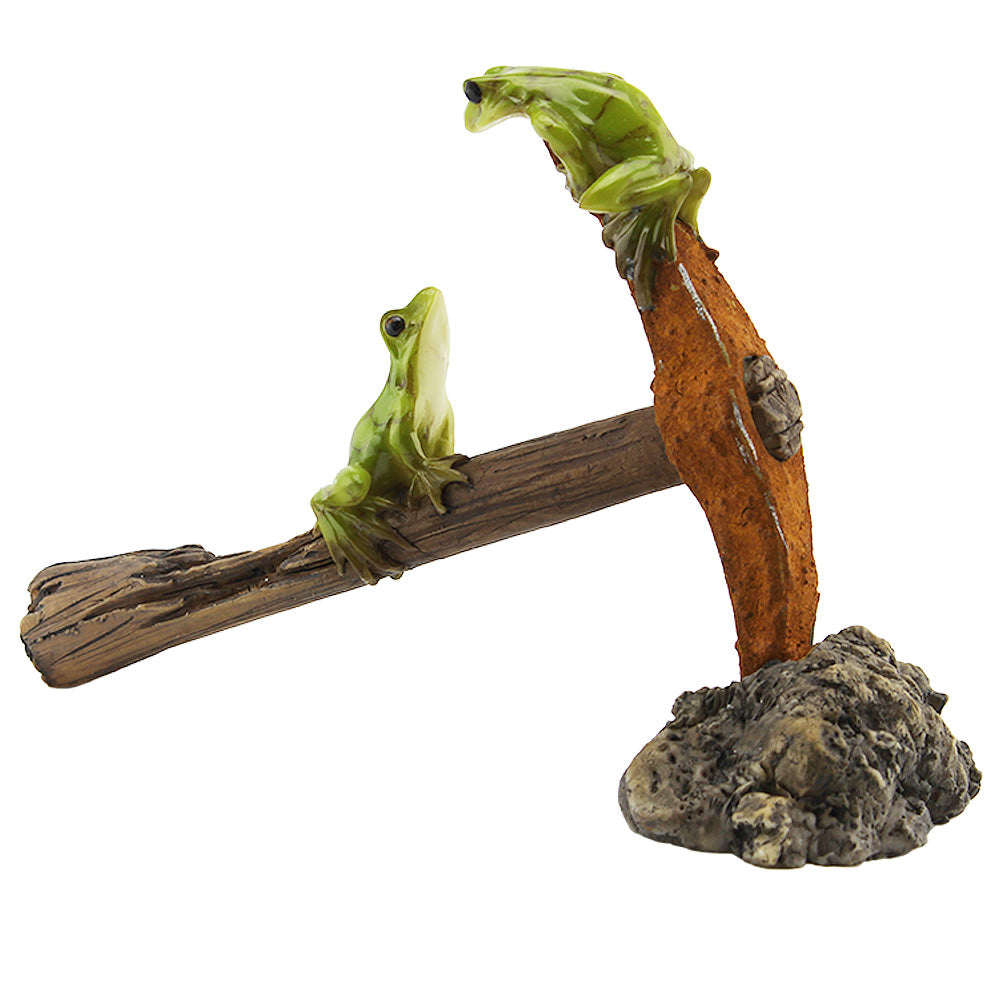 Frogs on a Pick Axe Miniature Figurine