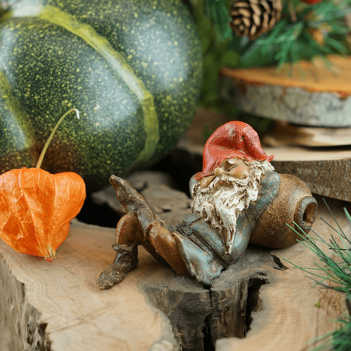 Fairies &amp; Friends Garden Gnome Napping Earth Fairy