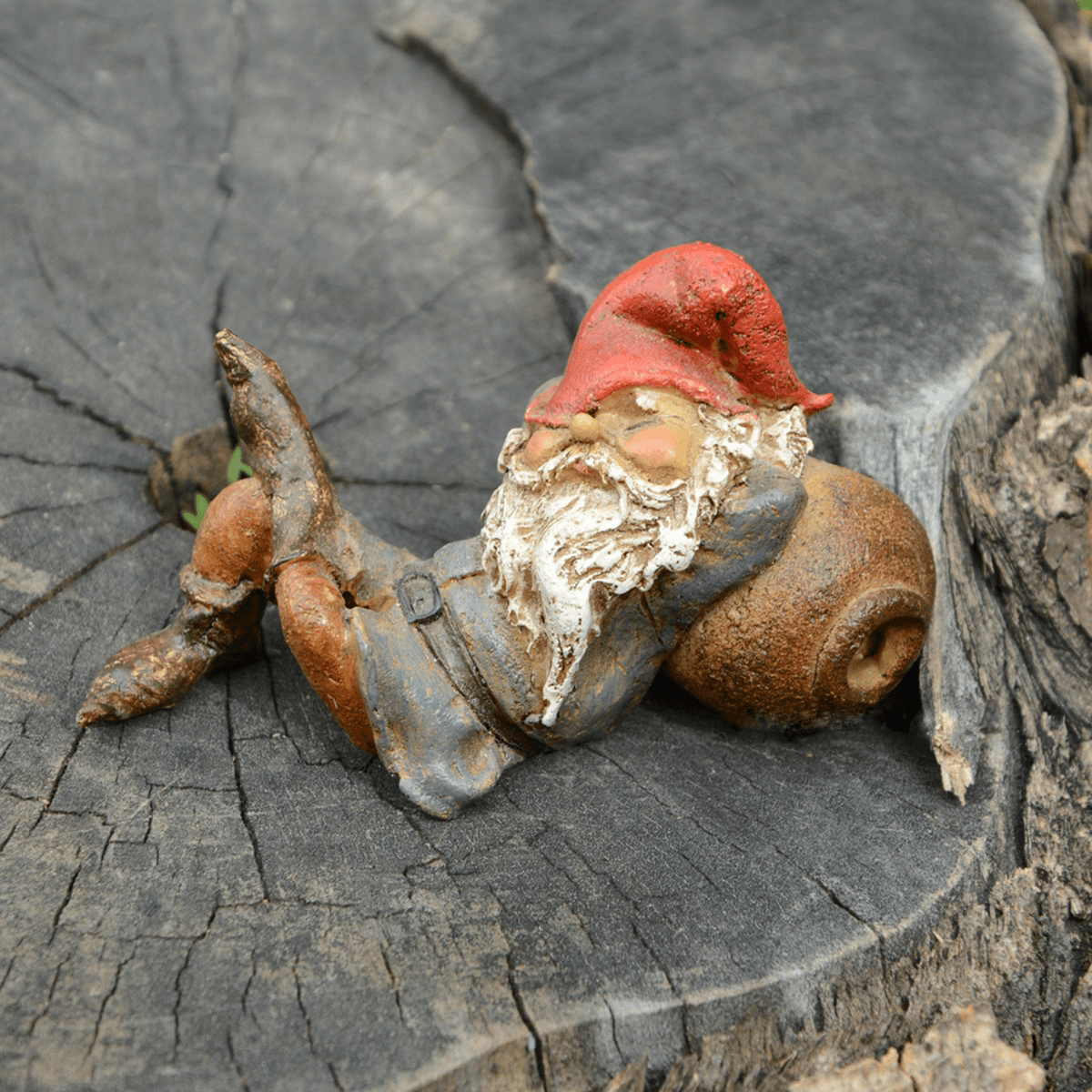 Fairies &amp; Friends Garden Gnome Napping Earth Fairy