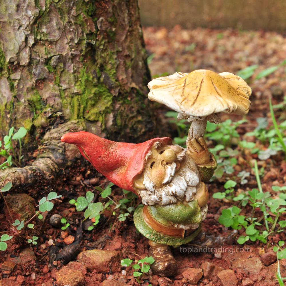 Garden Gnome with Mushroom Umbrella | Fairy Garden Figurines - Australia | Earth Fairy