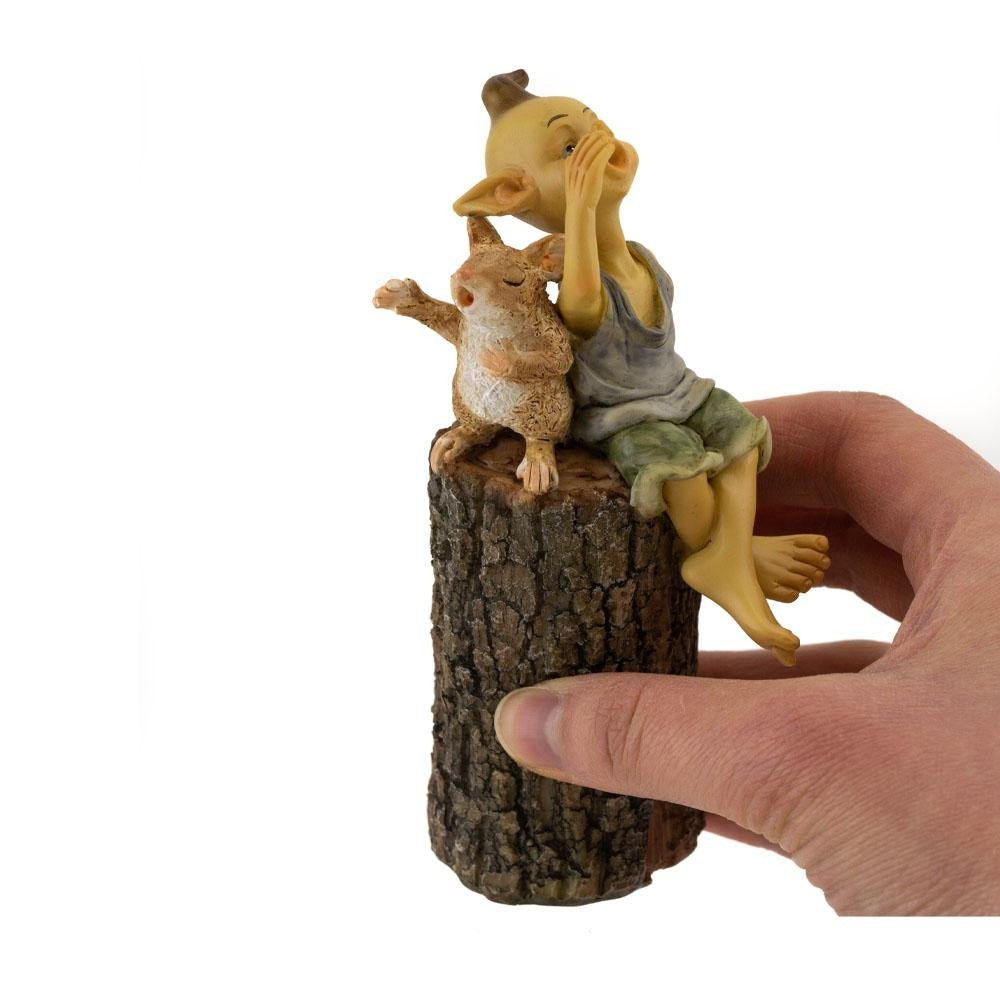 Garden Pixie Singing on Tree Stump | Pixies, Gnomes and Elves | Earth Fairy