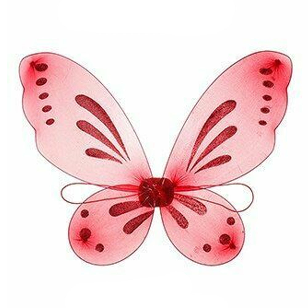 Fairy Wings, Rose Red, with elastic arm bands and glitter