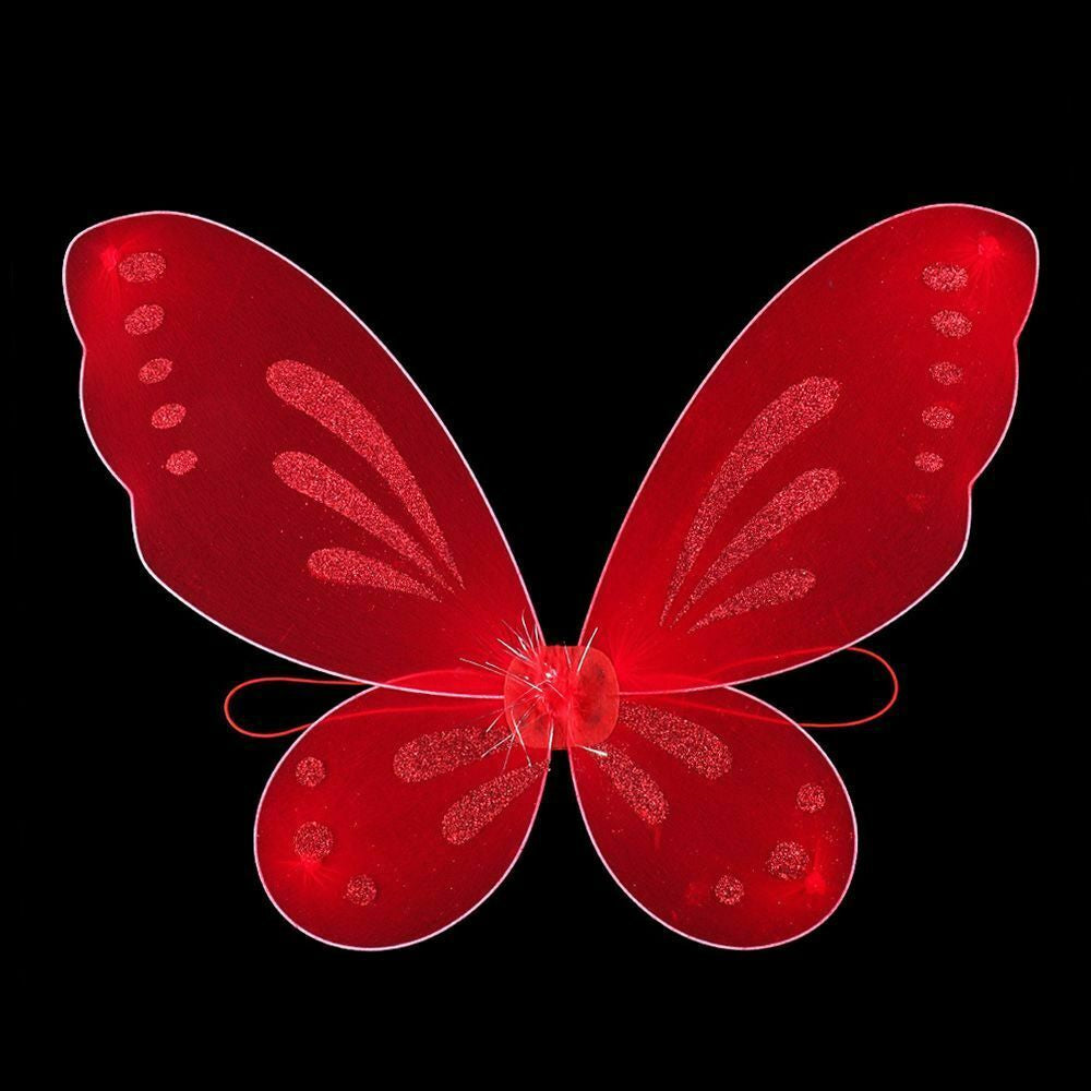 Fairy Wings, Rose Red, with elastic arm bands and glitter