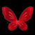 Fairy Wings, Rose Red, with elastic arm bands and glitter