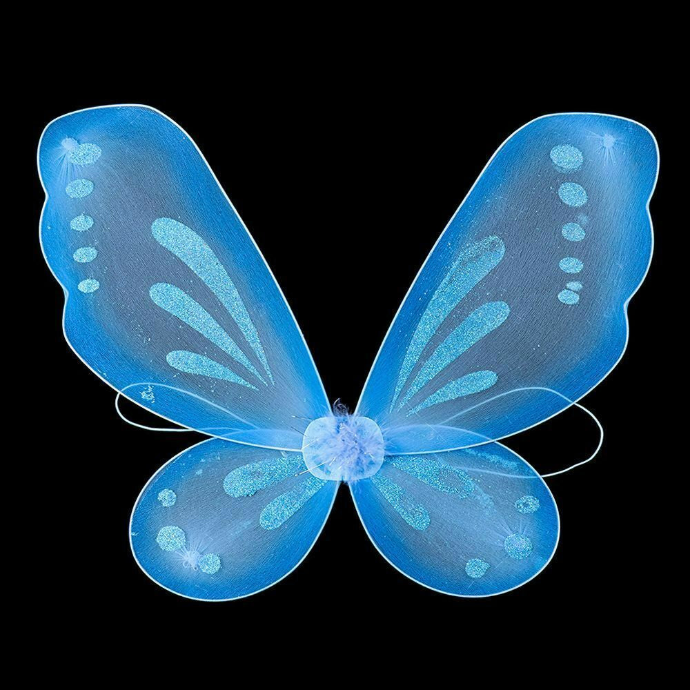 Fairy Wings, Sky Blue, with elastic arm bands and glitter effecgt