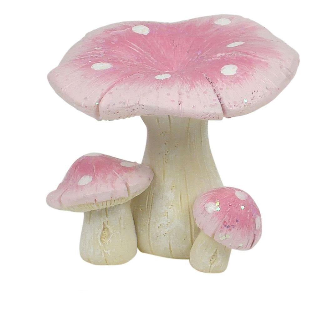 Glitter Mushrooms - Pink - Set of 2 | Fairy Gardens | Earth Fairy