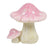 Glitter Mushrooms - Pink - Set of 2 | Fairy Gardens | Earth Fairy