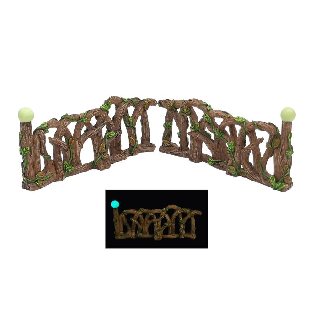 Glow in the Dark Fence - Pair of 2 Fences, from the Glow Fairy Garden Collection by Earth Fairy