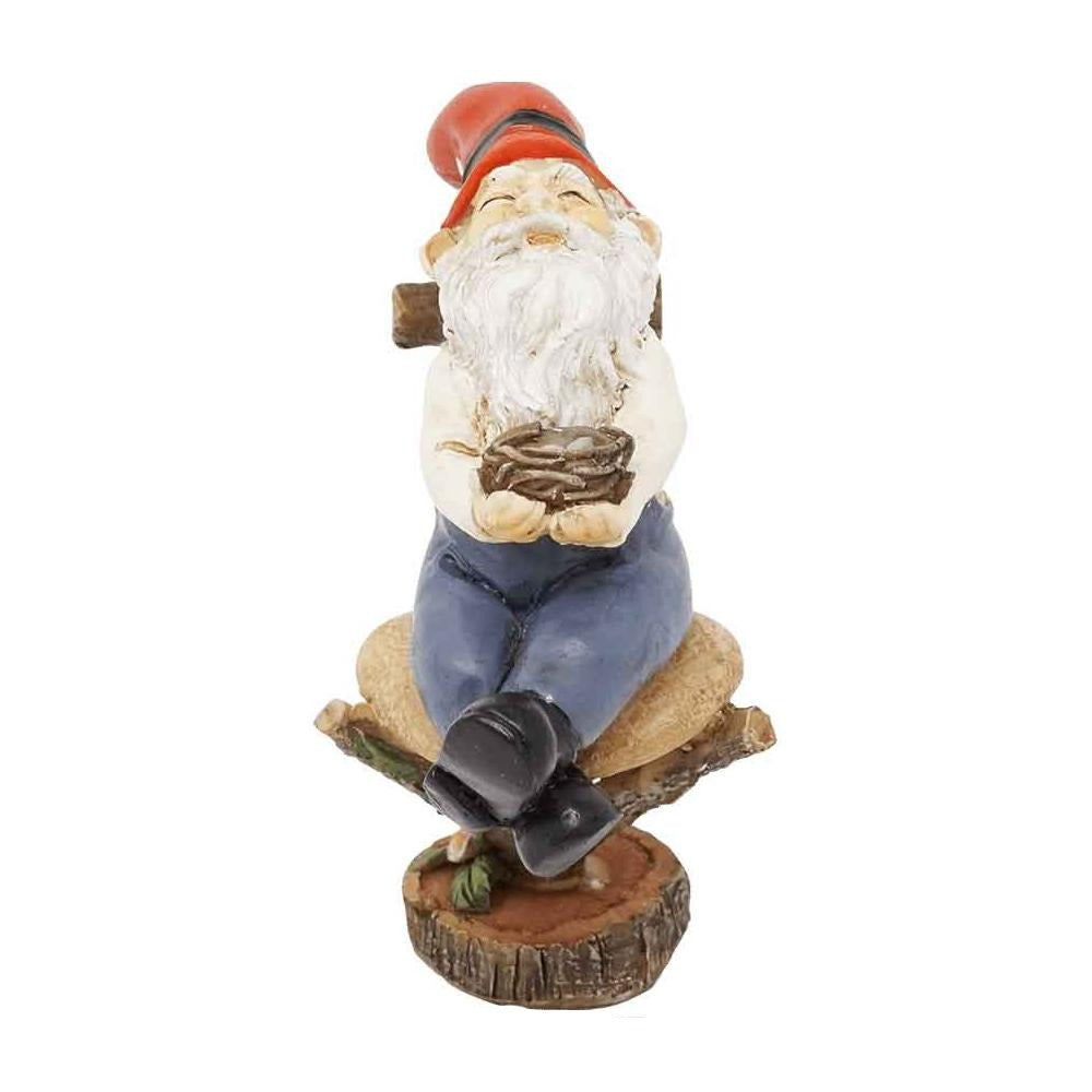 Gnome on Chair - Mini, front view, from The Miniature Gnome Figurine Collection by Earth Fairy