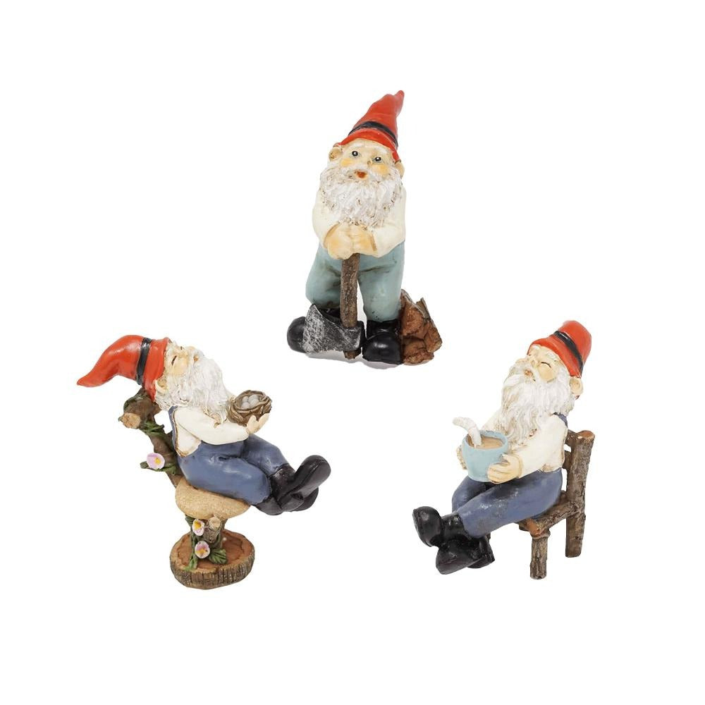 Gnomes - Set of 3 - Mini, from The Miniature Gnome Figurine Collection by Earth Fairy