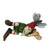 Miniature Gnome with Butterfly Figurine, gnome has green pants and jacket, red hat and brown boots