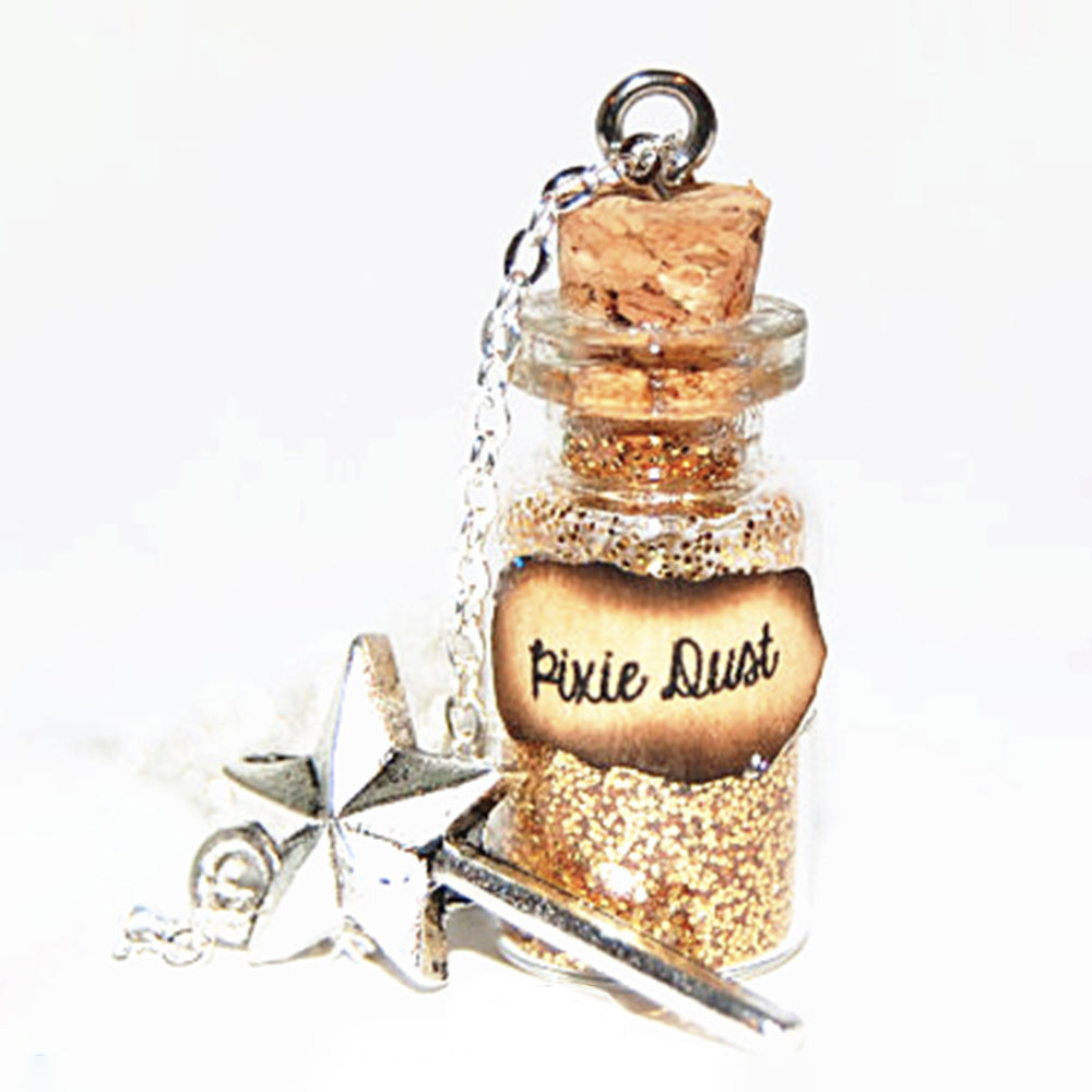 Golden Pixie Dust Necklace Fairy Dust &amp; Wishes Earth Fairy 