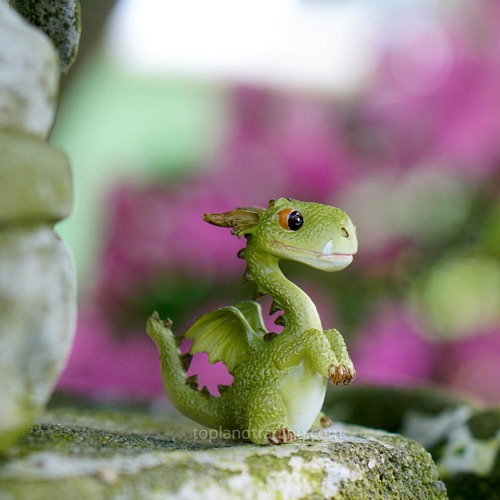 Green Dragon, a miniature resin dragon figurine