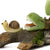 Green Dragon Playing with Snail, a miniature resin dragon figurine
