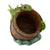 Green Dragon with Frog on a Barrel - a miniature resin dragon figurine