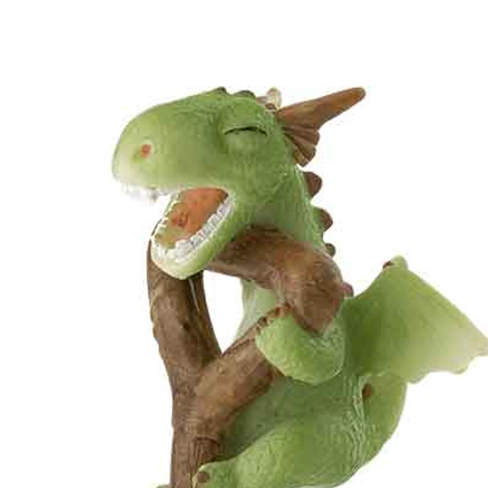 Green Dragons Digging with Shovel, a miniature resin dragon figurine