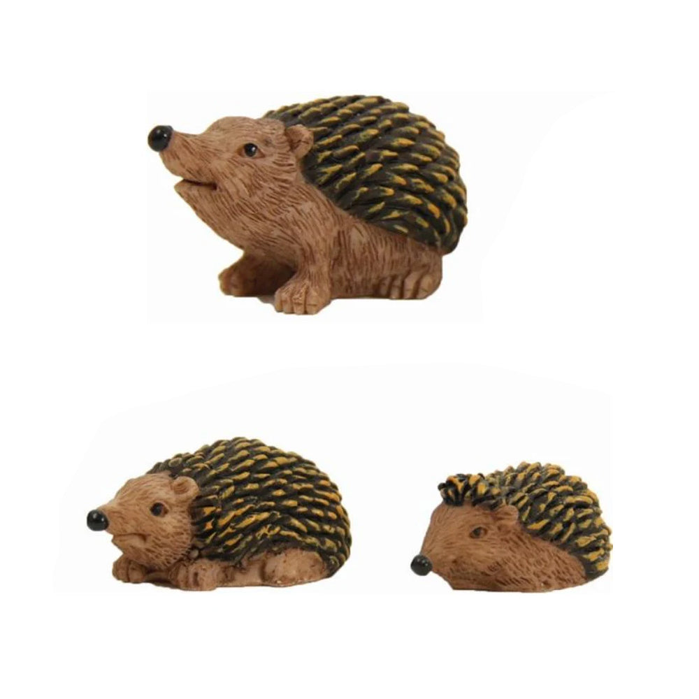 Hedgehog Family - Set of 3 Miniature Hedgehog Figurines