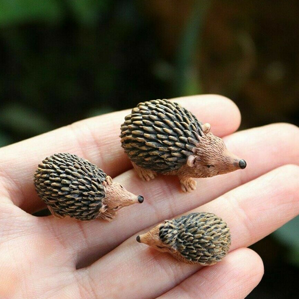 Hedgehog Family - Set of 3 Miniature Hedgehog Figurines