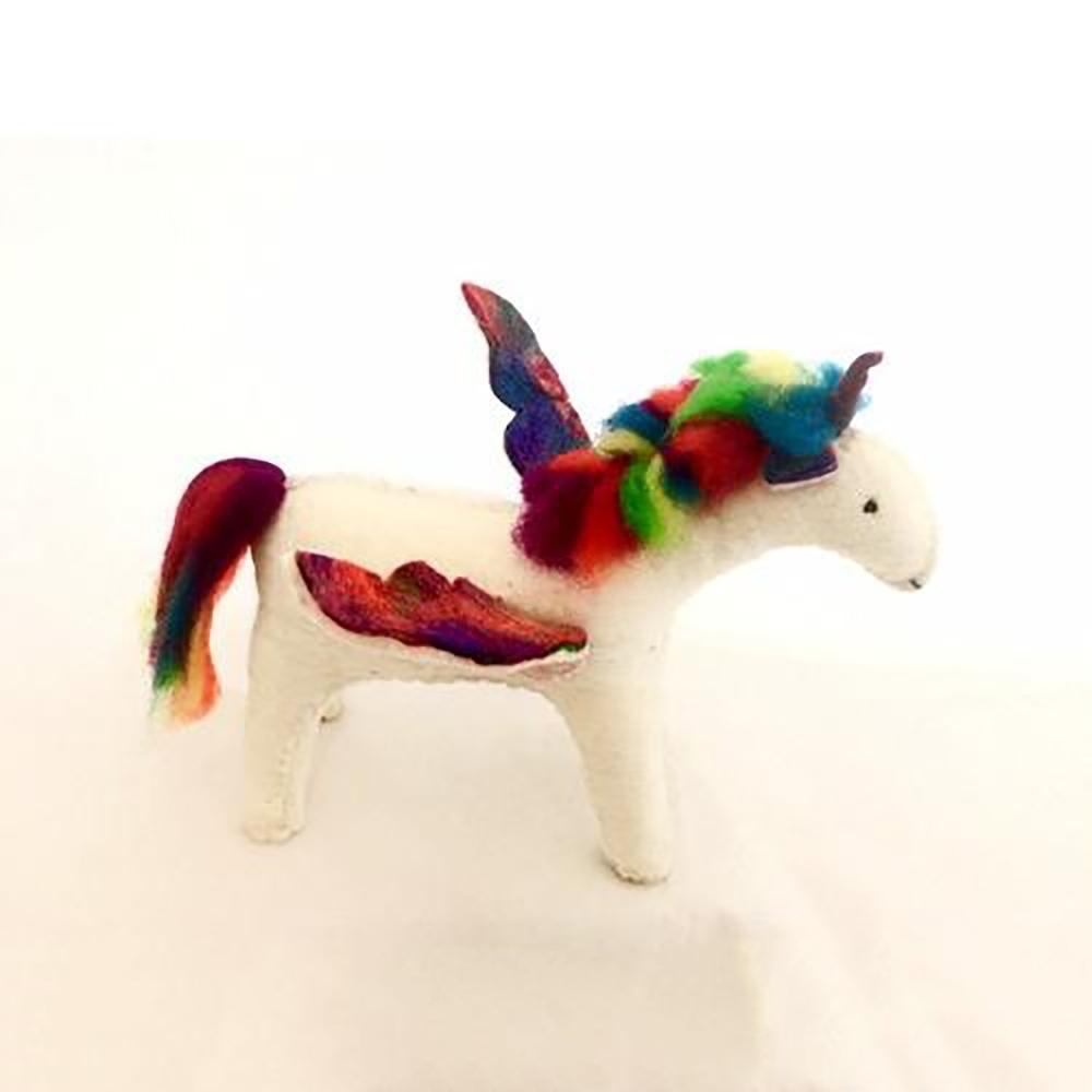 Magical Rainbow Unicorn - Large | Hand Felted Wool Toys - Australia| Earth Fairy