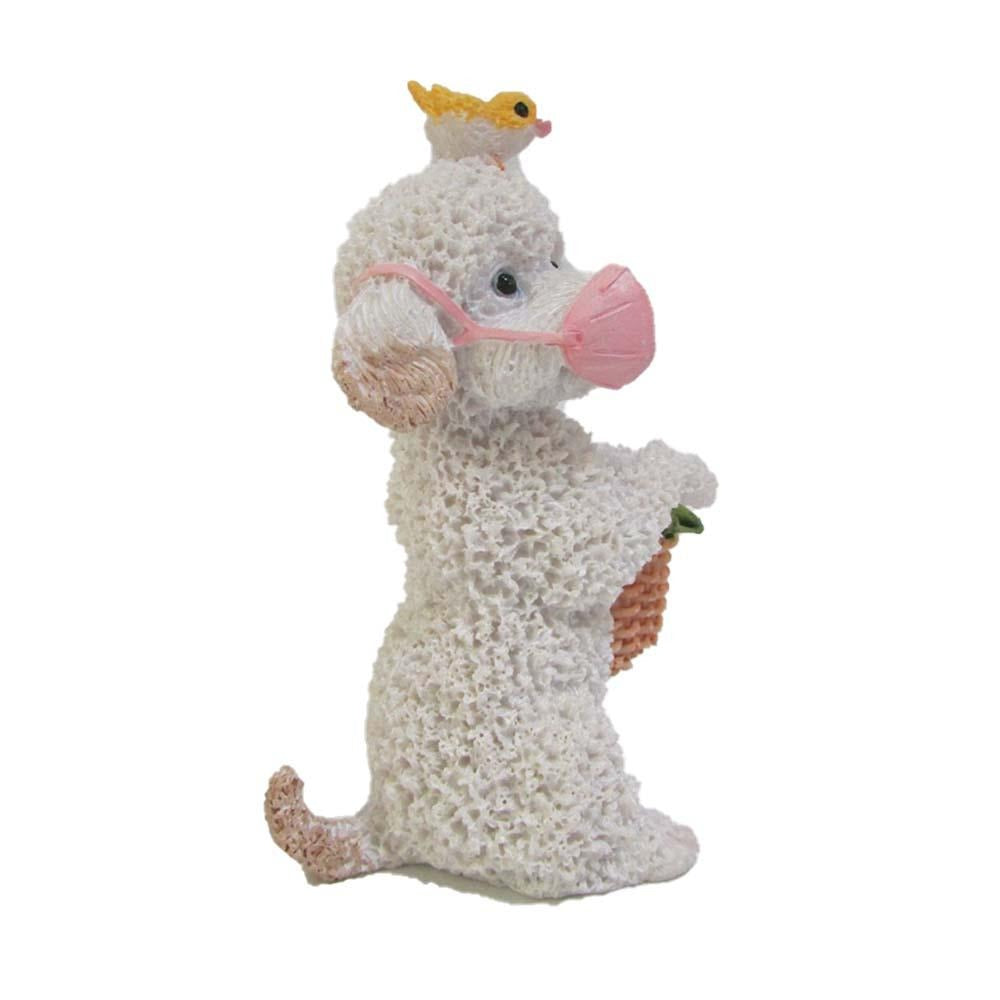 Masked Shopper Dog from The Fairy Garden Miniature Figurine Collection by Earth Fairy