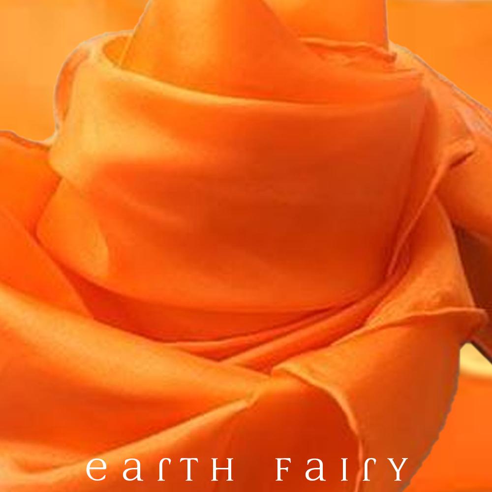 Mini Playsilk, 54cm Square in Orange, from The Earth Fairy Silk Collection