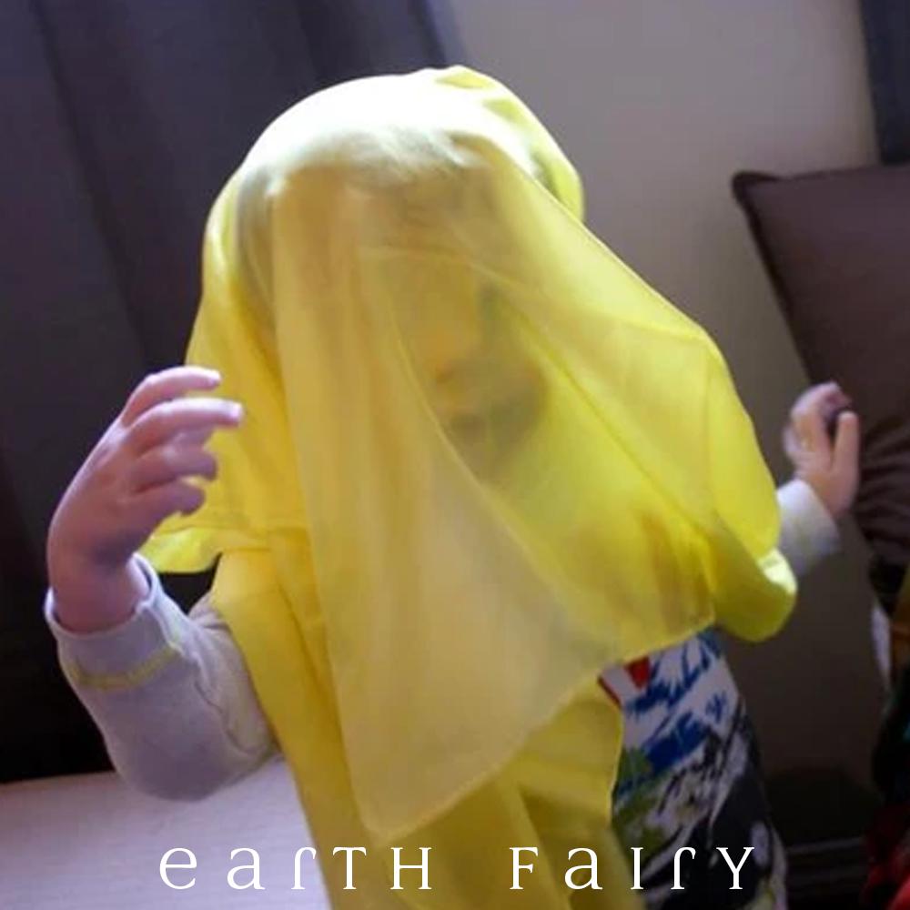 Mini Playsilks, 54cm Squares, in Yellow, from The Earth Fairy Silk Collection