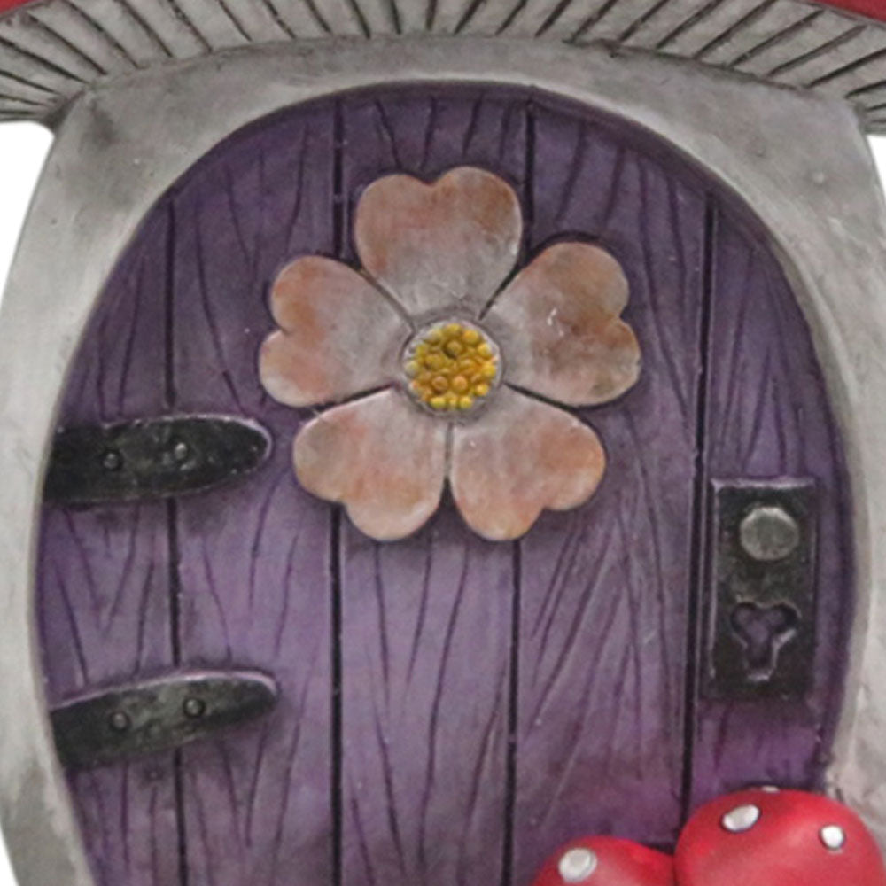 Mushroom Fairy Door - Close Up of Wooden Door