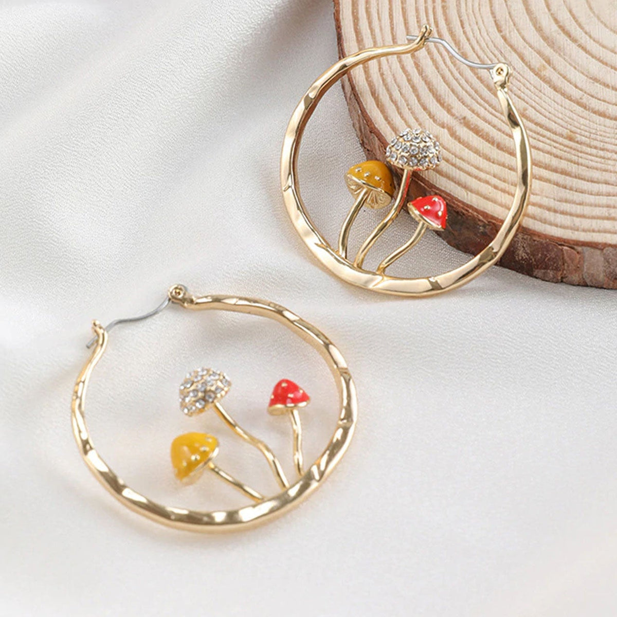 Mushroom Hoop Earrings Jewellery Earth Fairy 