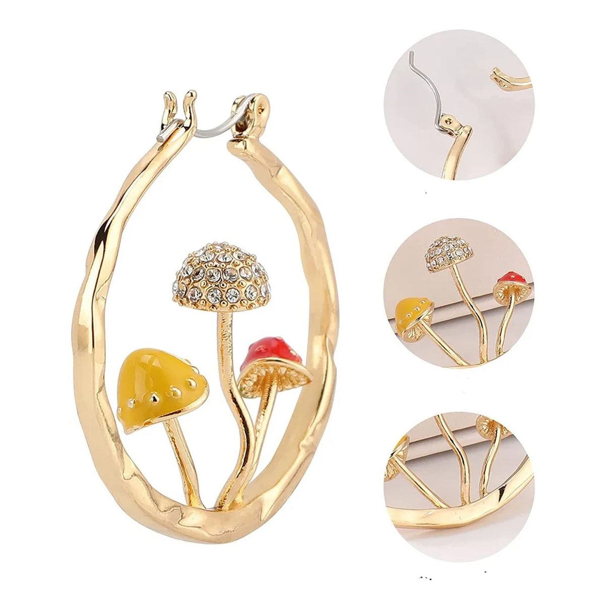 Mushroom Hoop Earrings Jewellery Earth Fairy 