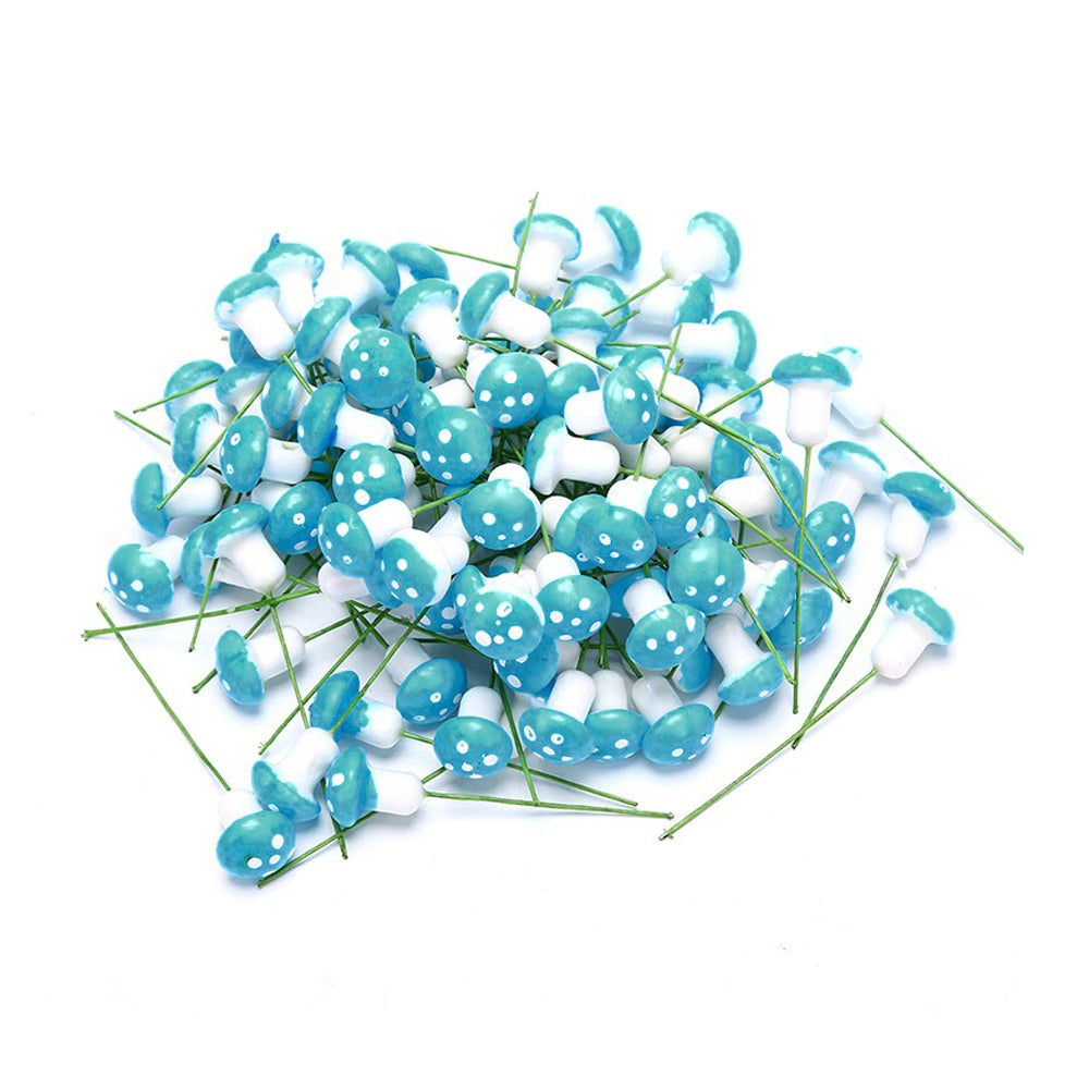 Mushroom Stem - Bright Blue Fairy Garden Mushrooms Earth Fairy 