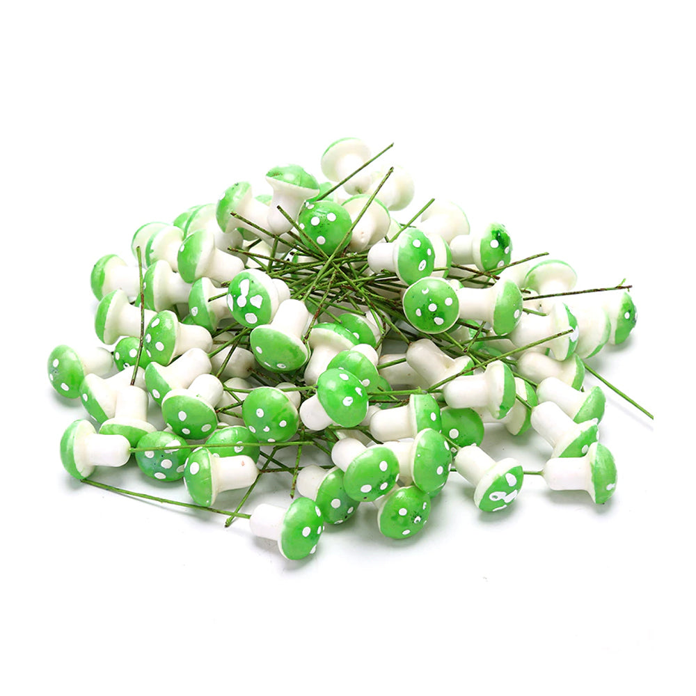 Foam Miniature Mushroom Stems - Bright Green