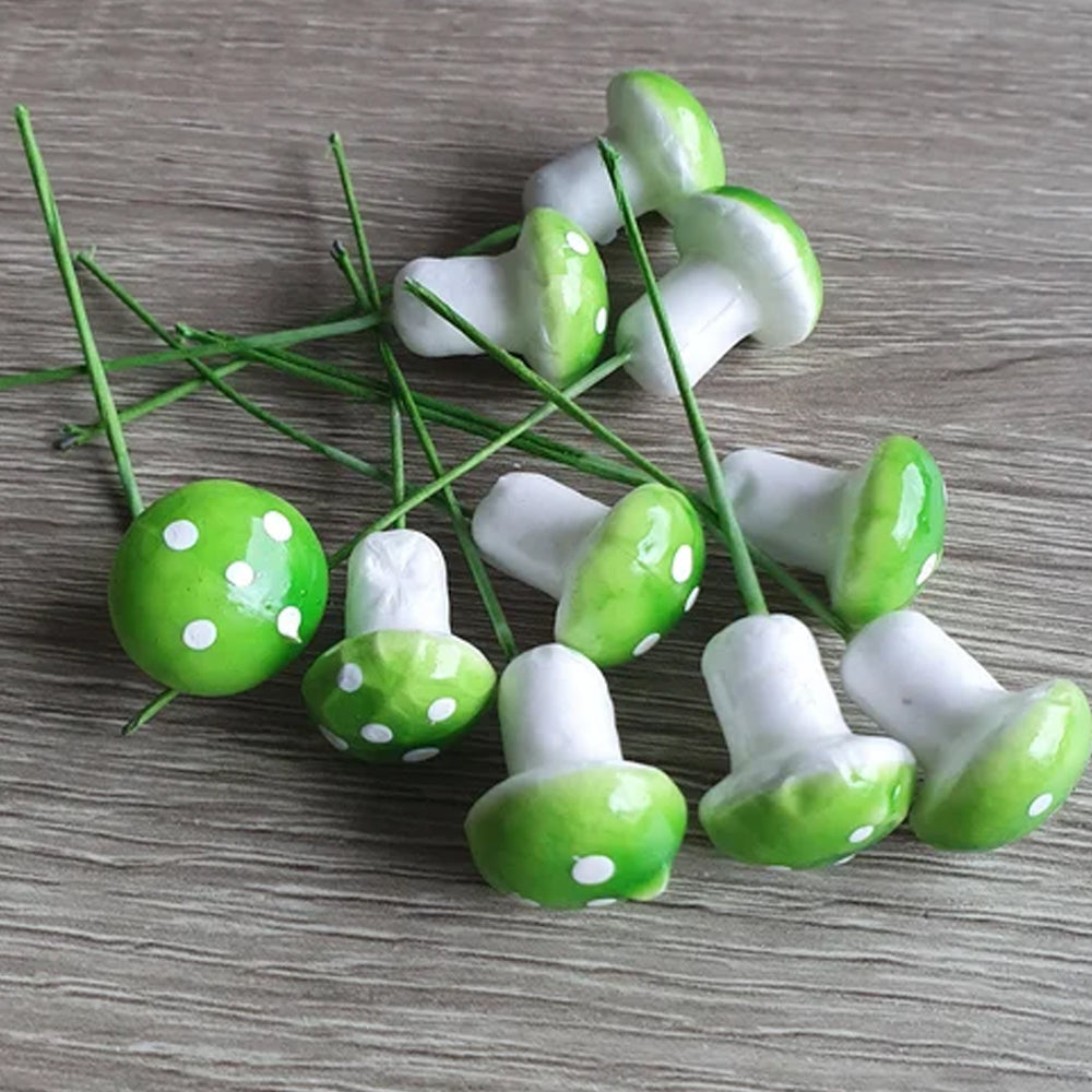 Miniature Bright Green Foam Mushrooms