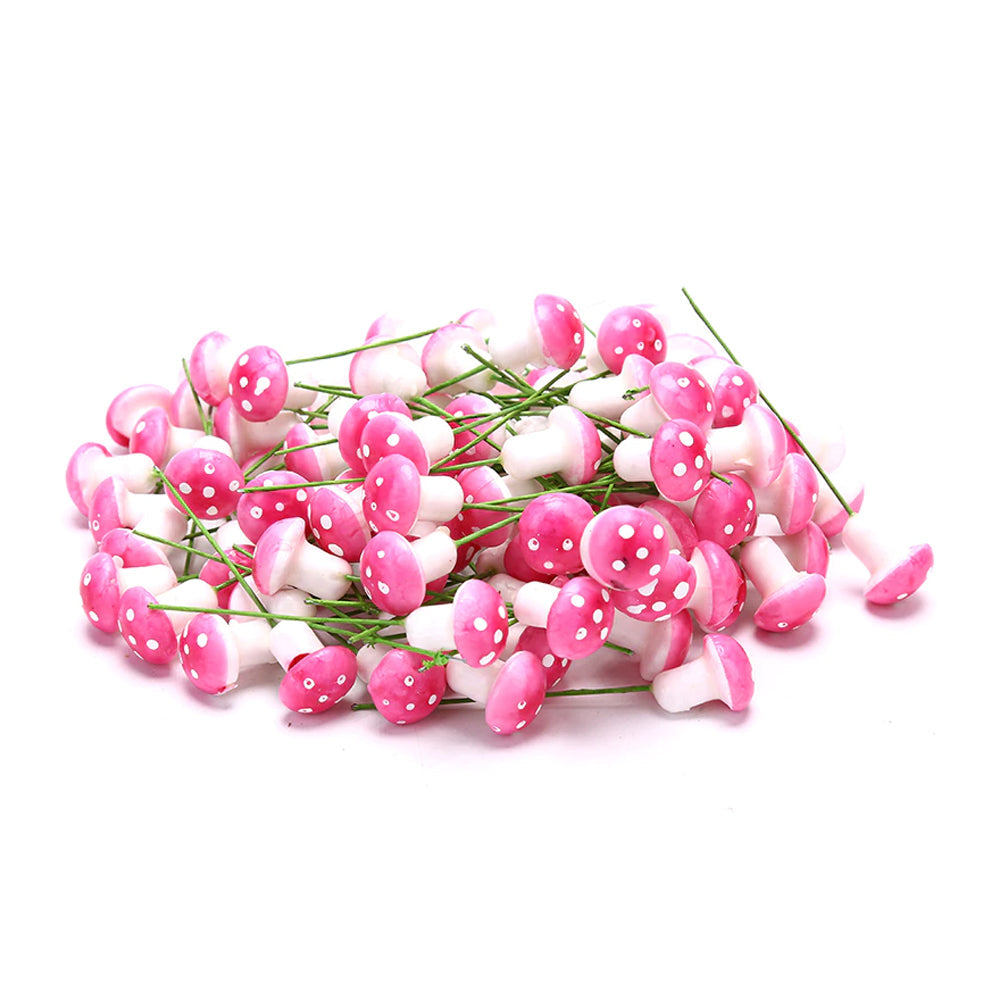 Miniature Dark Pink Foam Mushroom