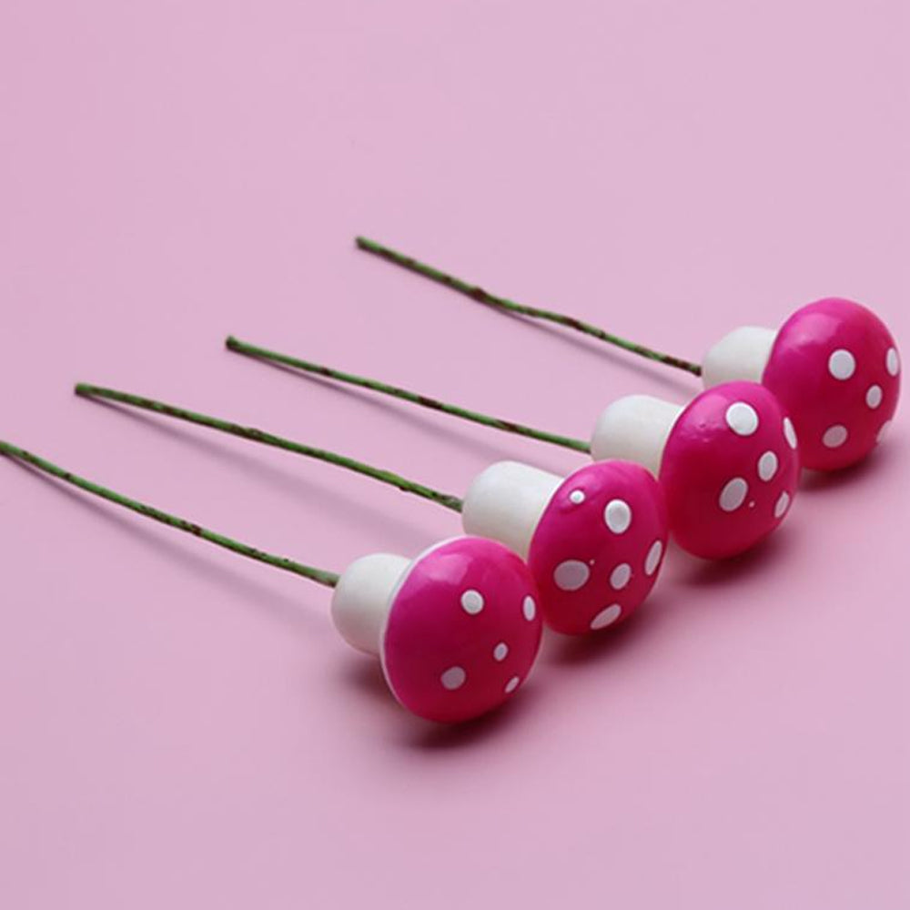 Miniature Dark Pink Foam Mushroom