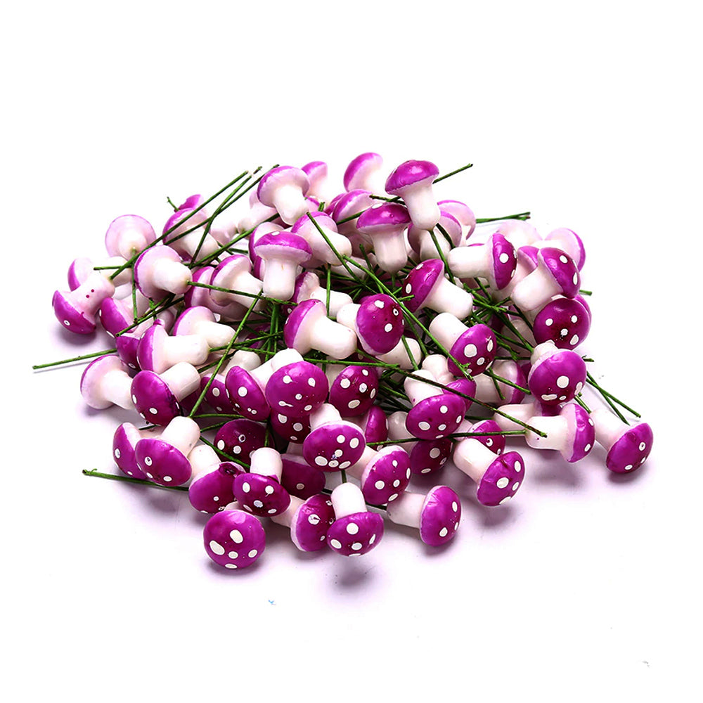 Miniature Foam Mushrooms - Magenta