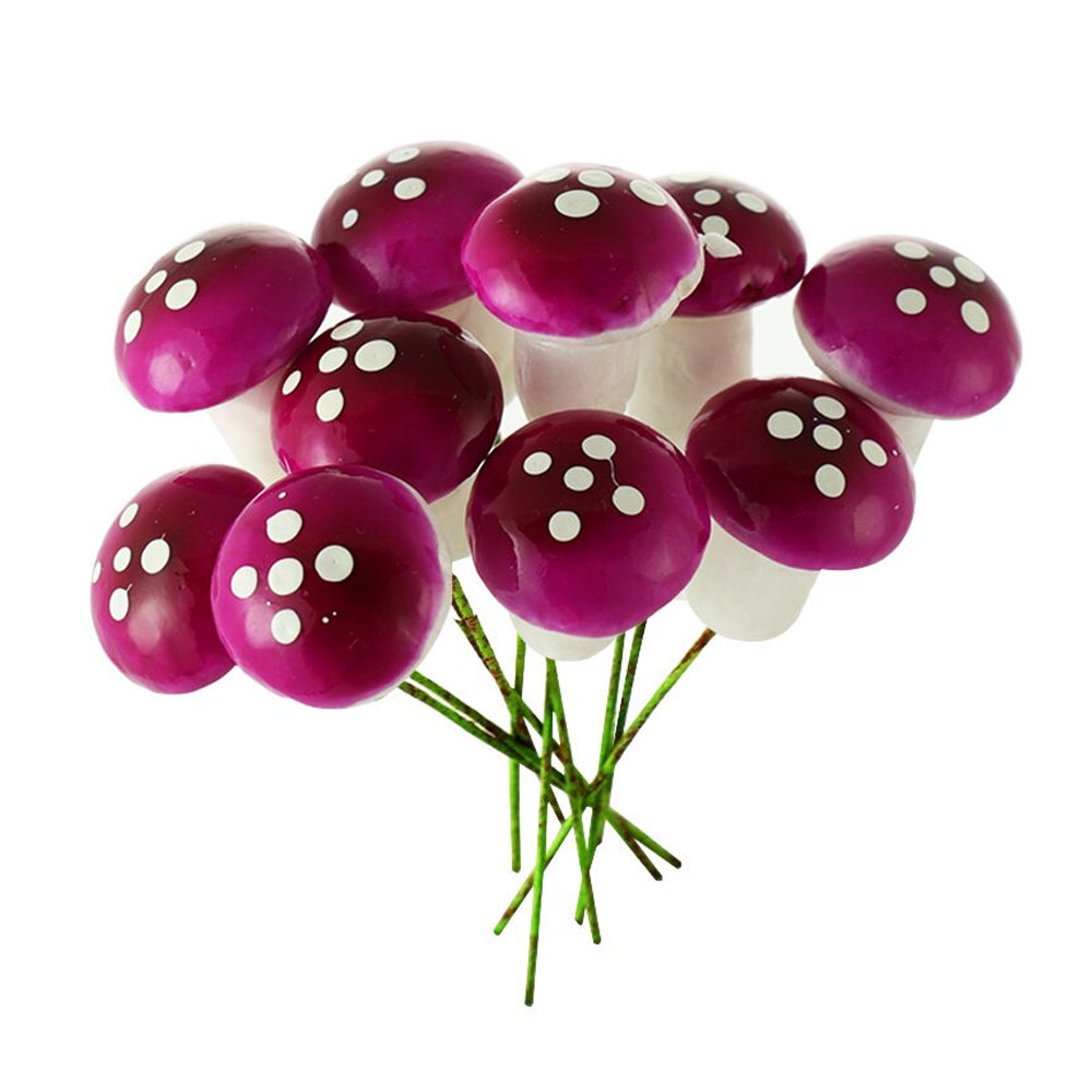 Miniature Foam Mushrooms - Magenta