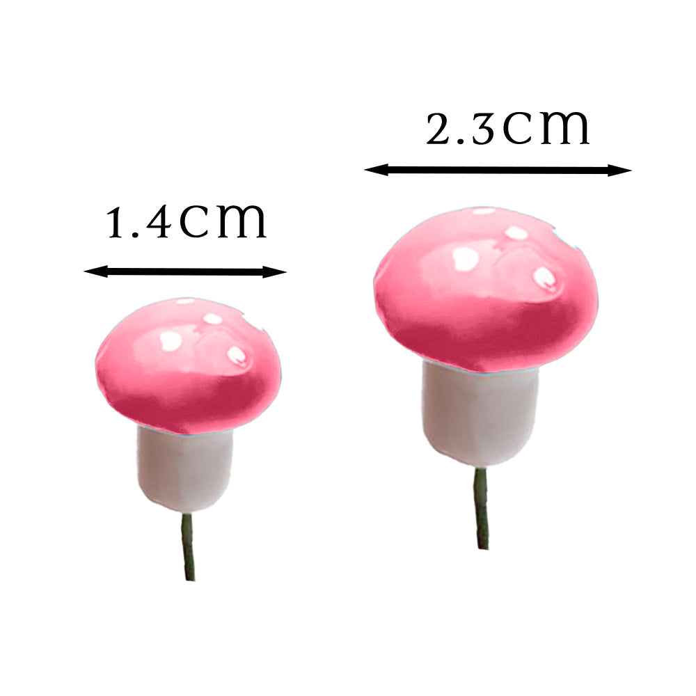 Pink Mushrooms with measurements