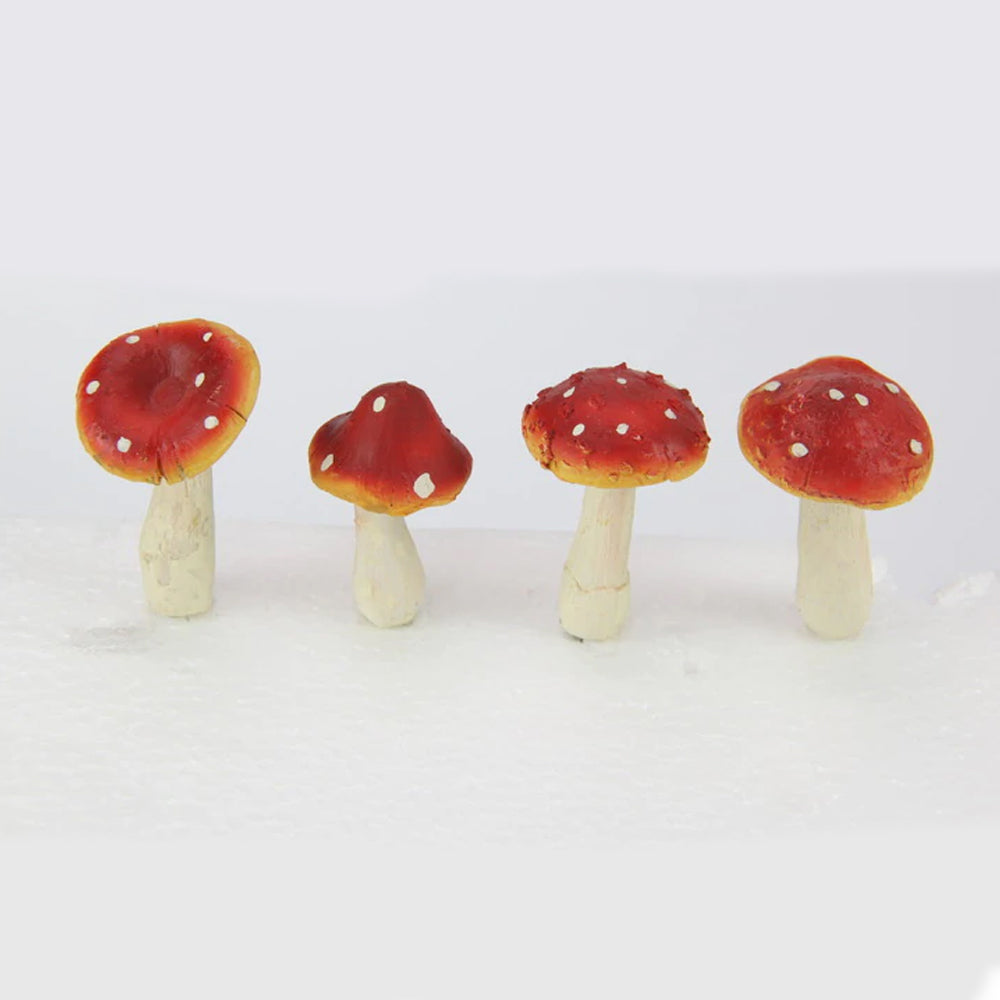 Mushrooms on Stakes - 10cm - Set of 4