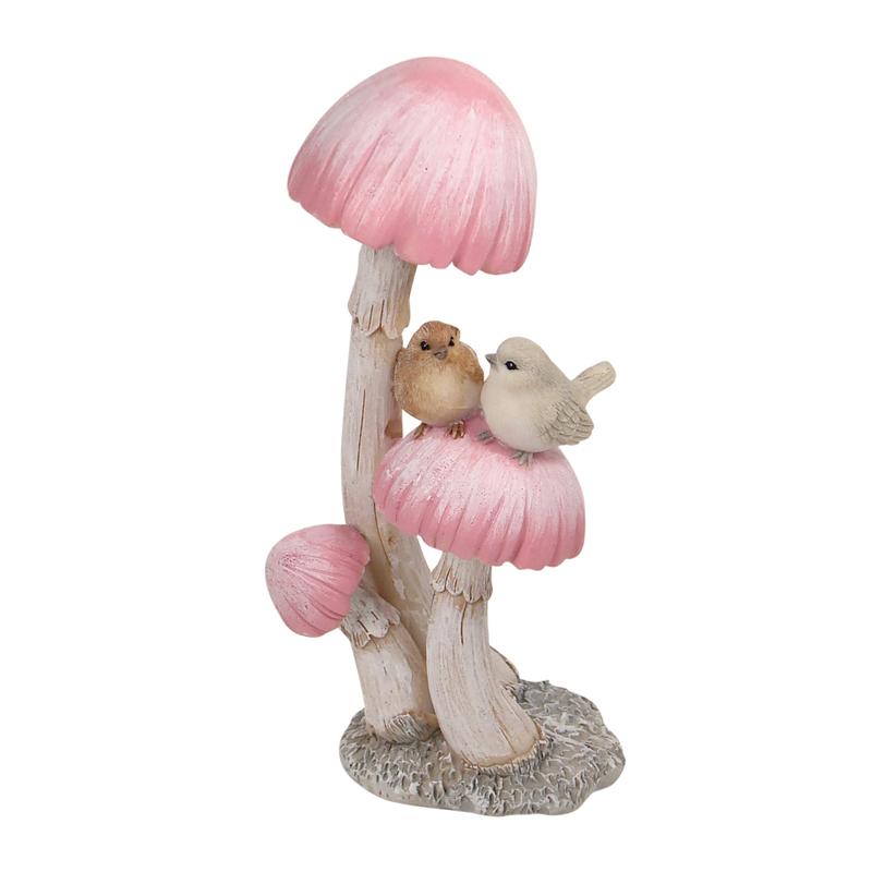 Pastel Mushrooms with Little Birds - Set of 2