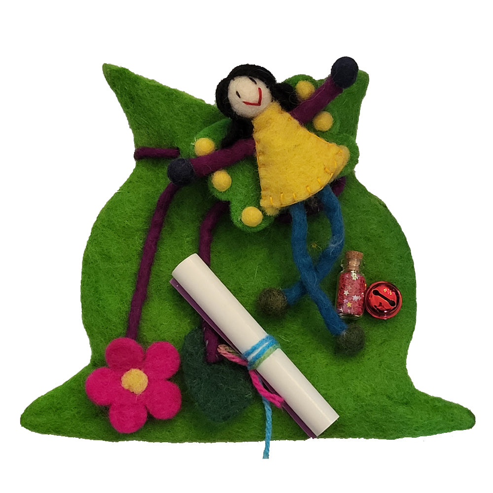 My Magical Faery Wishing Pouch Wool Felt Toys Earth Fairy 
