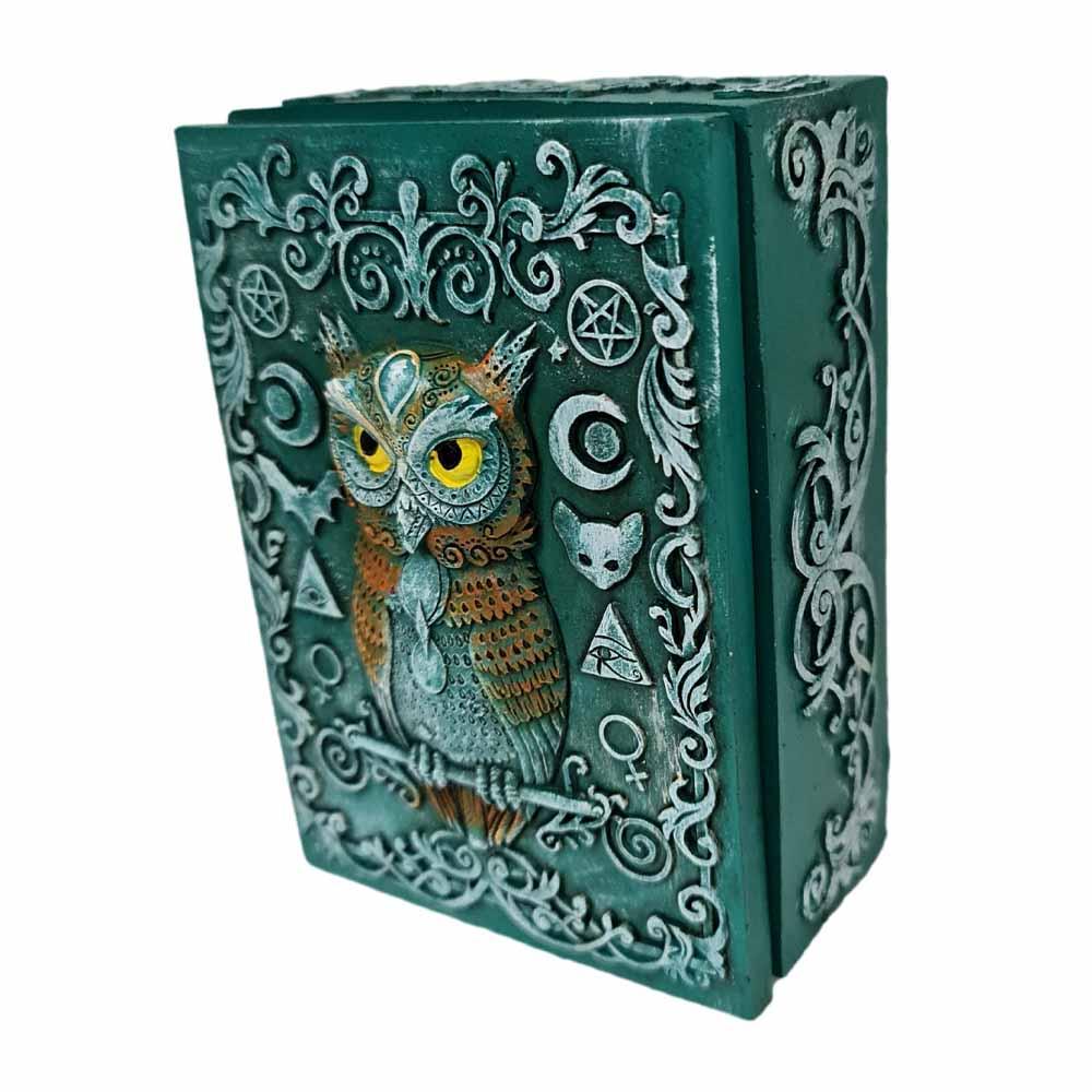 Full view of Owl of Wisdom Trinket Box - Closed