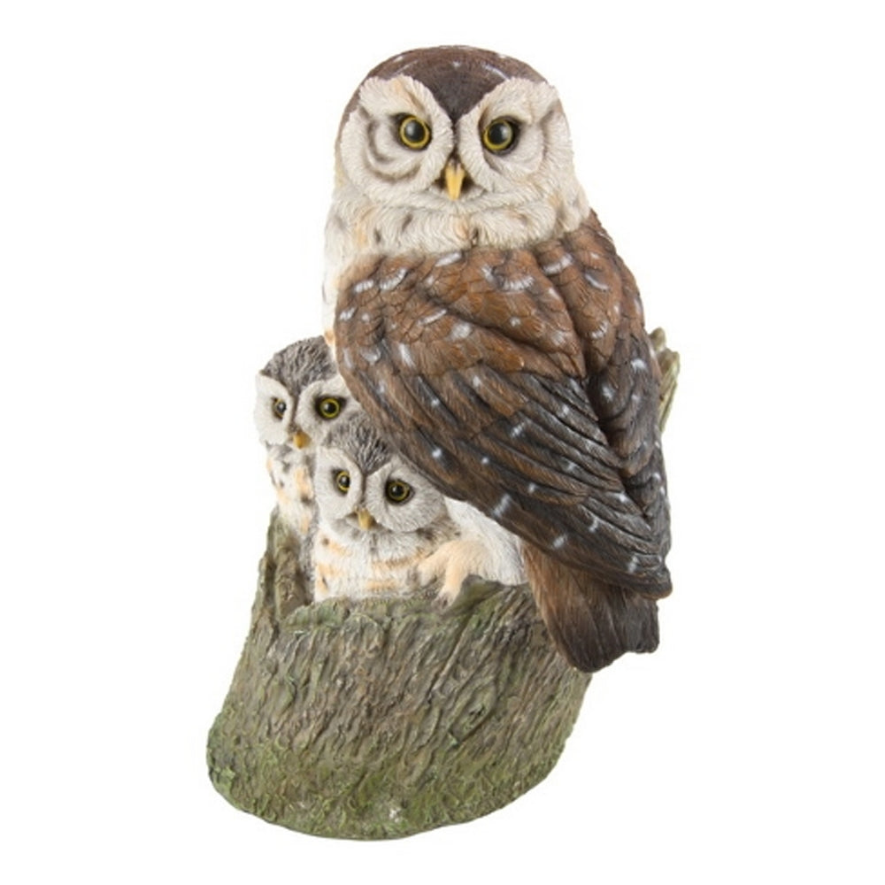 Owl with Babies in Nest Statues &amp; Ornaments Earth Fairy 