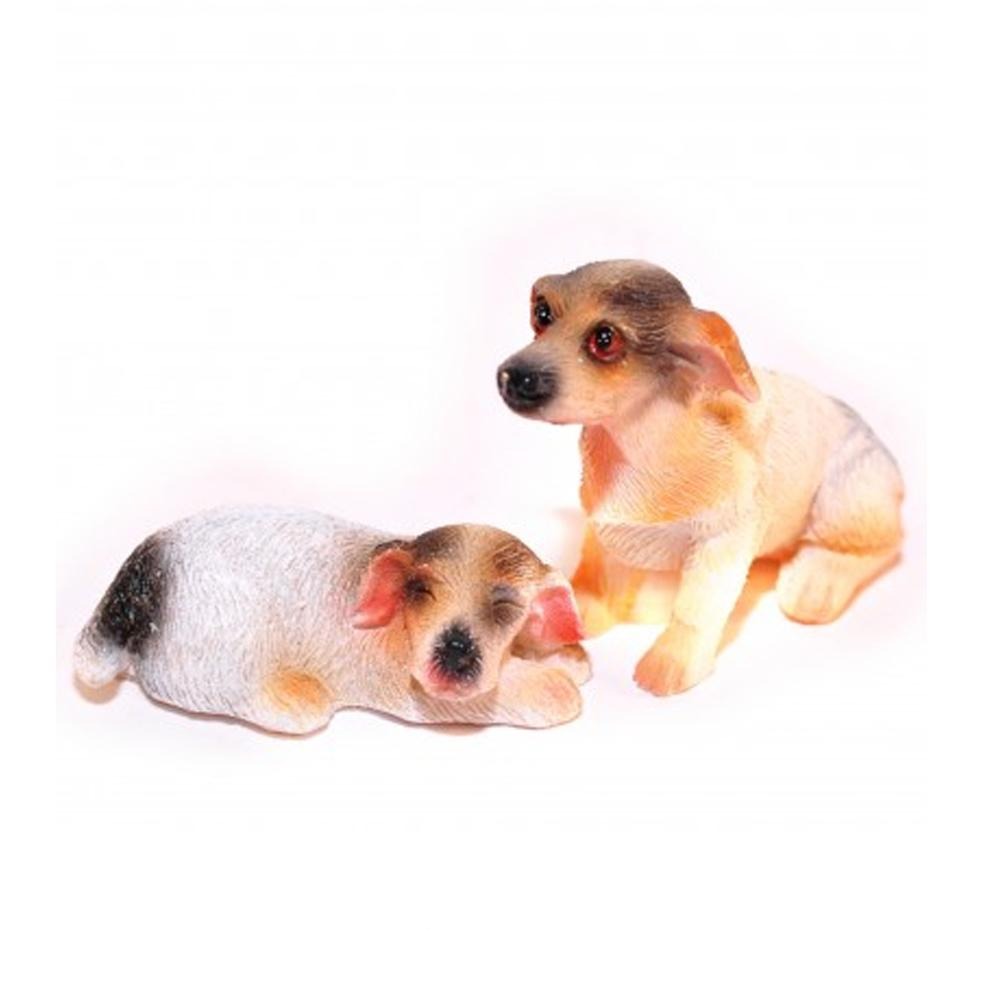 Pair of Jack Russell Terriers | Fairy Garden Miniatures | Earth Fairy   