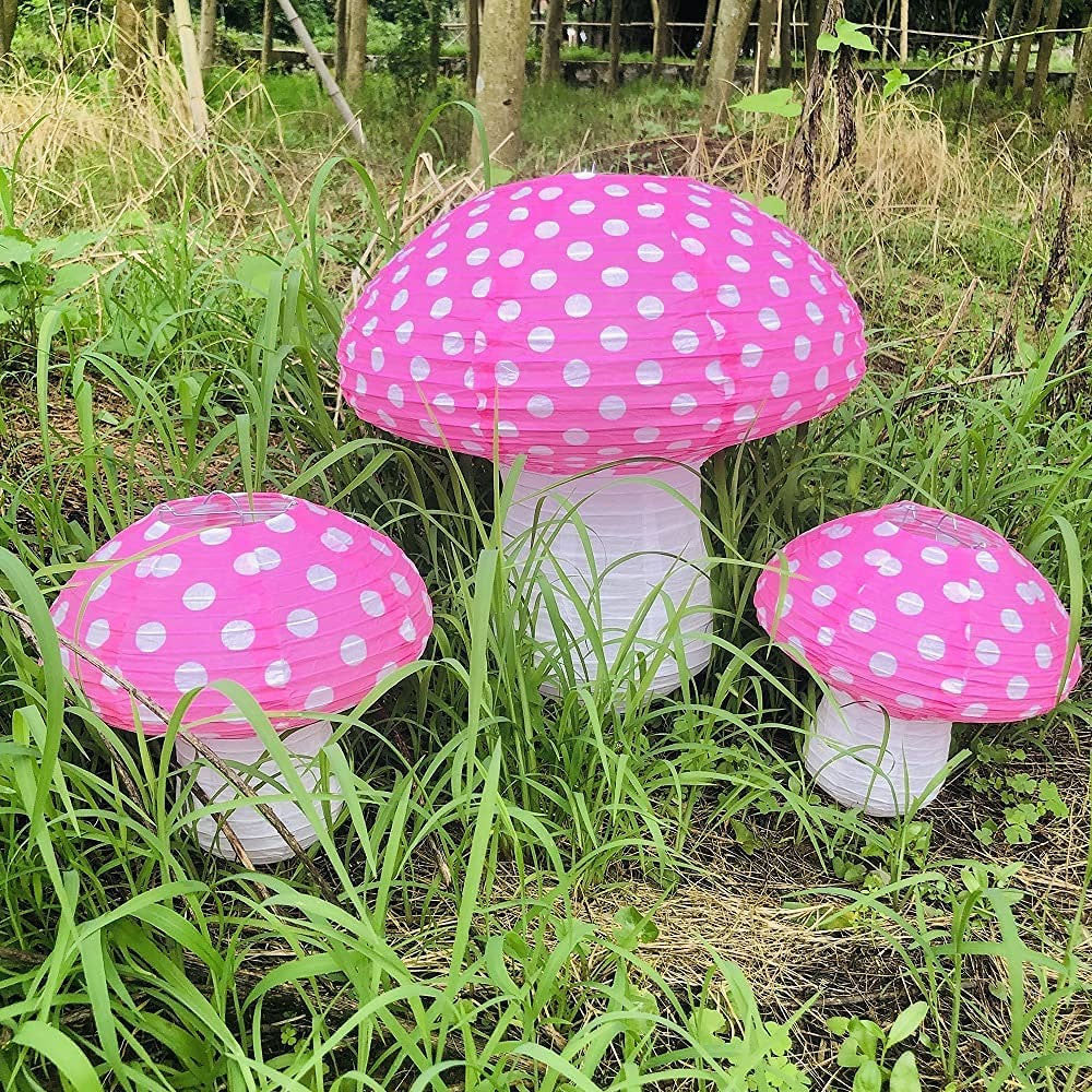 Paper Mushrooms - Pink - Set of 2