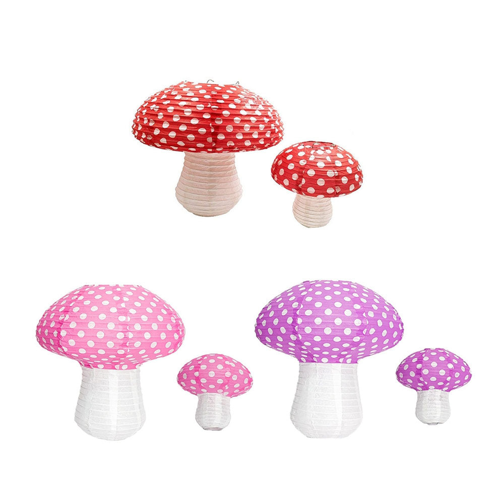 Paper Mushrooms - Purple - Set of 2 - showing all colourways