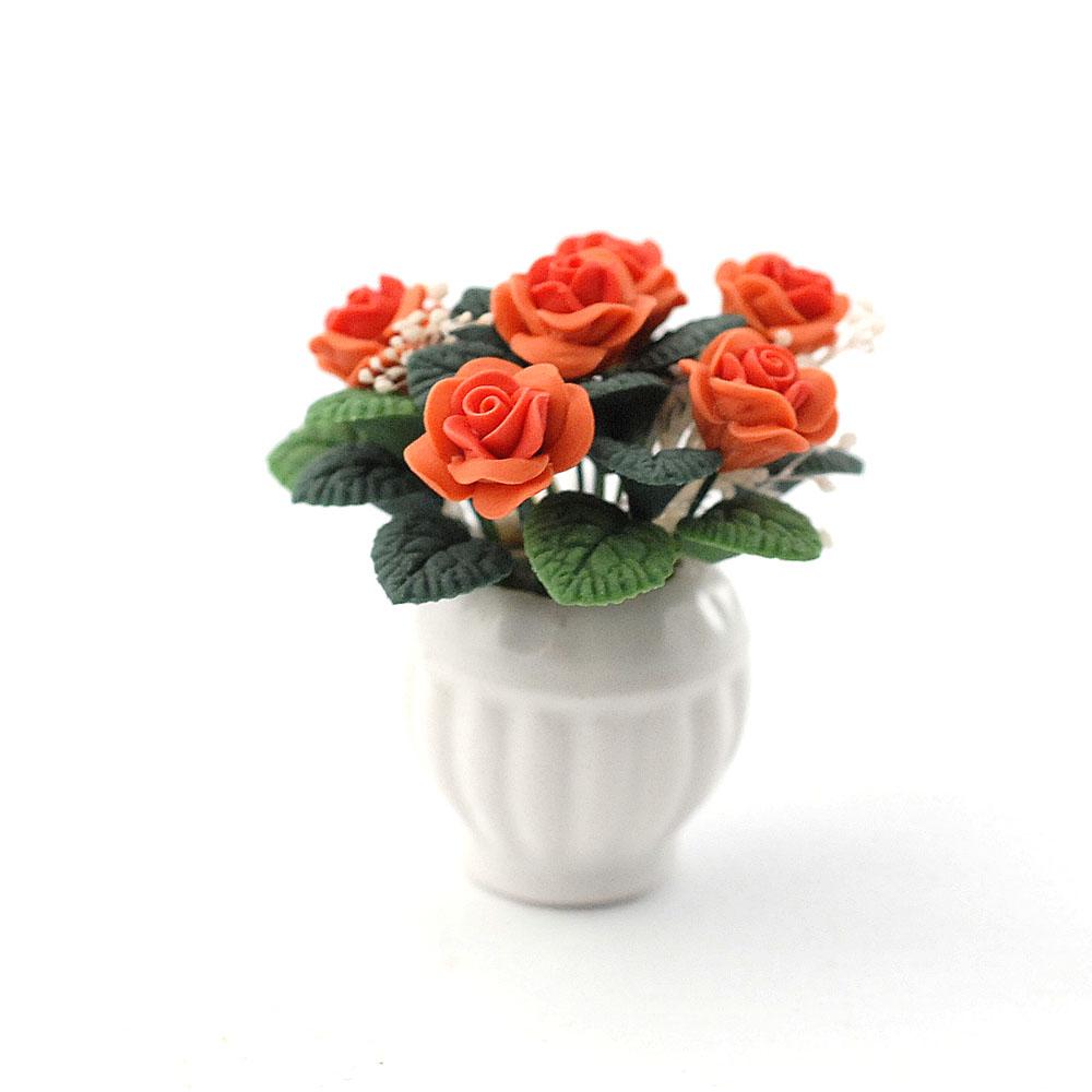 Peach Rose Arrangement in a Vase | Fairy Garden Accessories | Earth Fairy