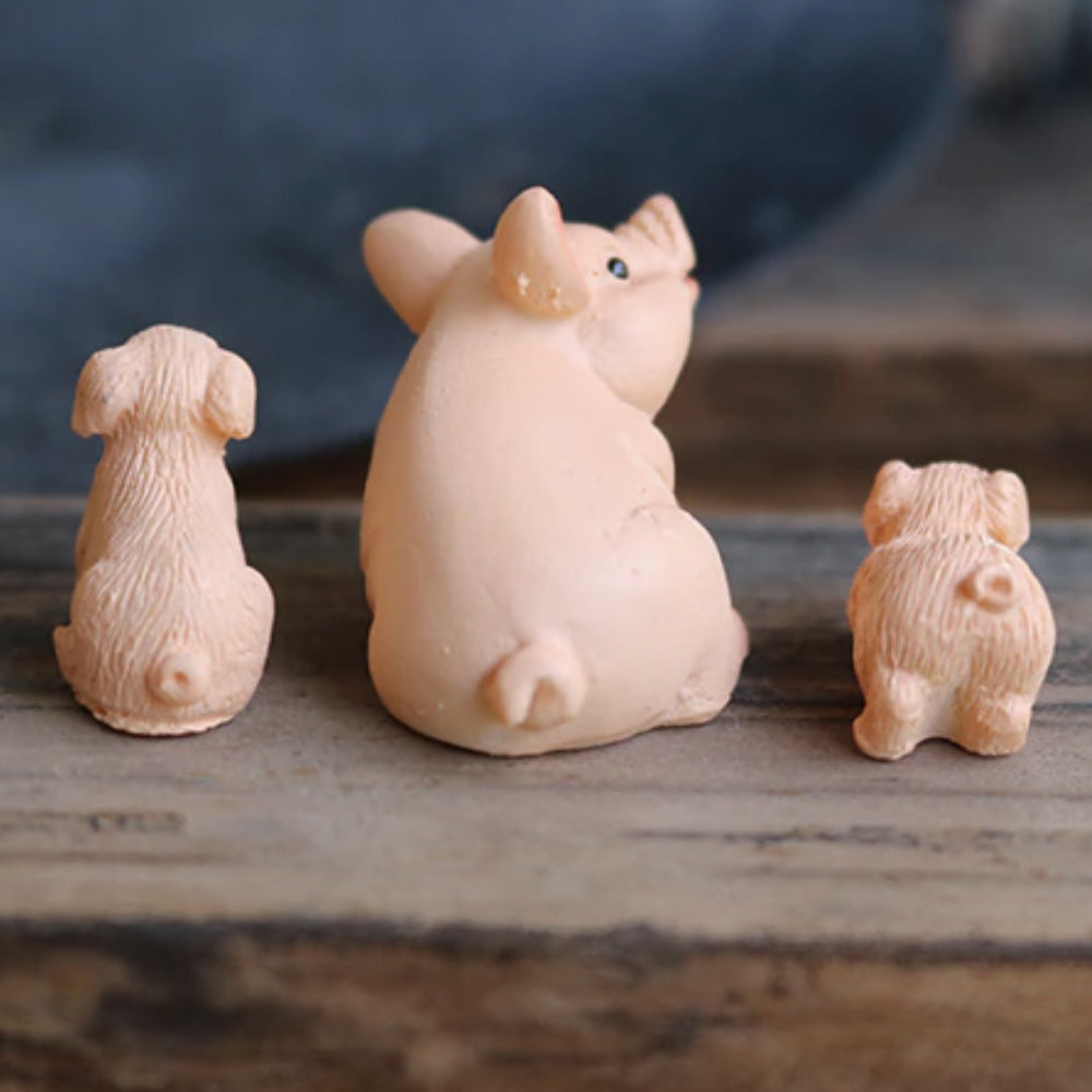 Pig Family Fairy Garden Animals Earth Fairy 