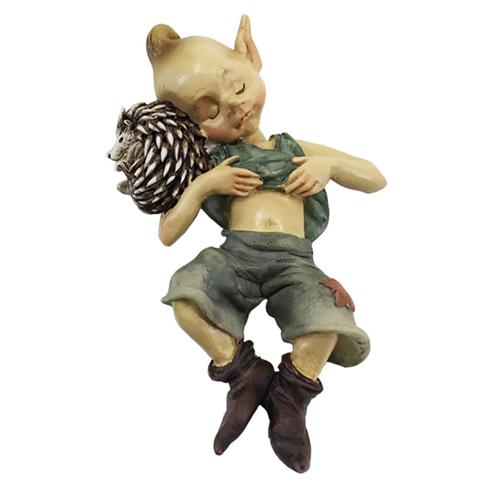Pixie Sleeping with a Hedgehog | Fairy Garden Figurines - Australia | Earth Fairy