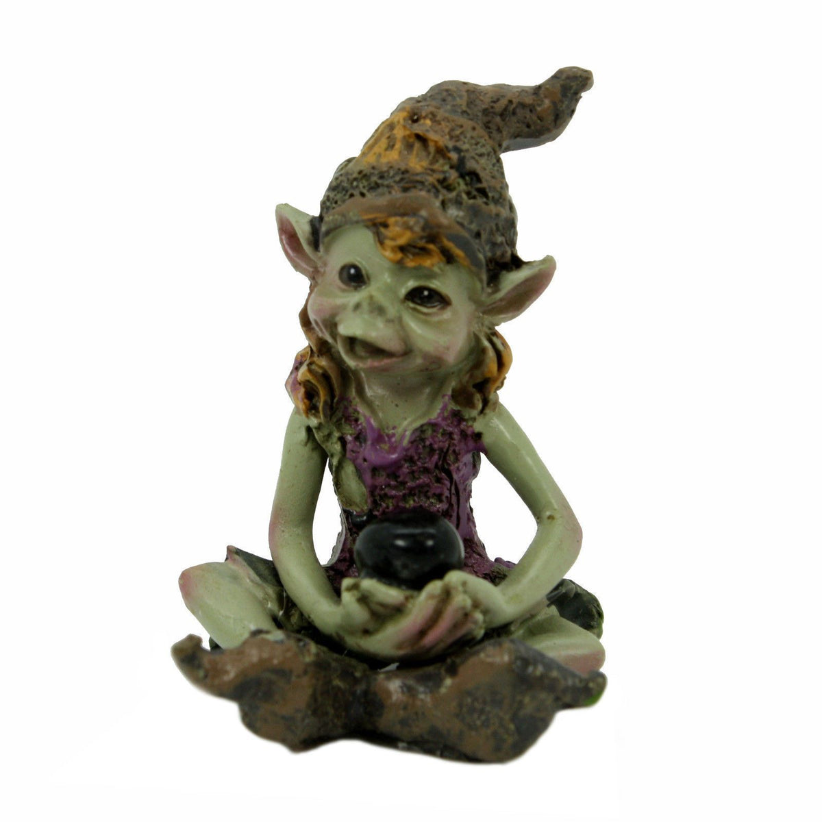 Pixies with Gems - Brown Hat | Fairy Garden Figurines - Australia | Earth Fairy